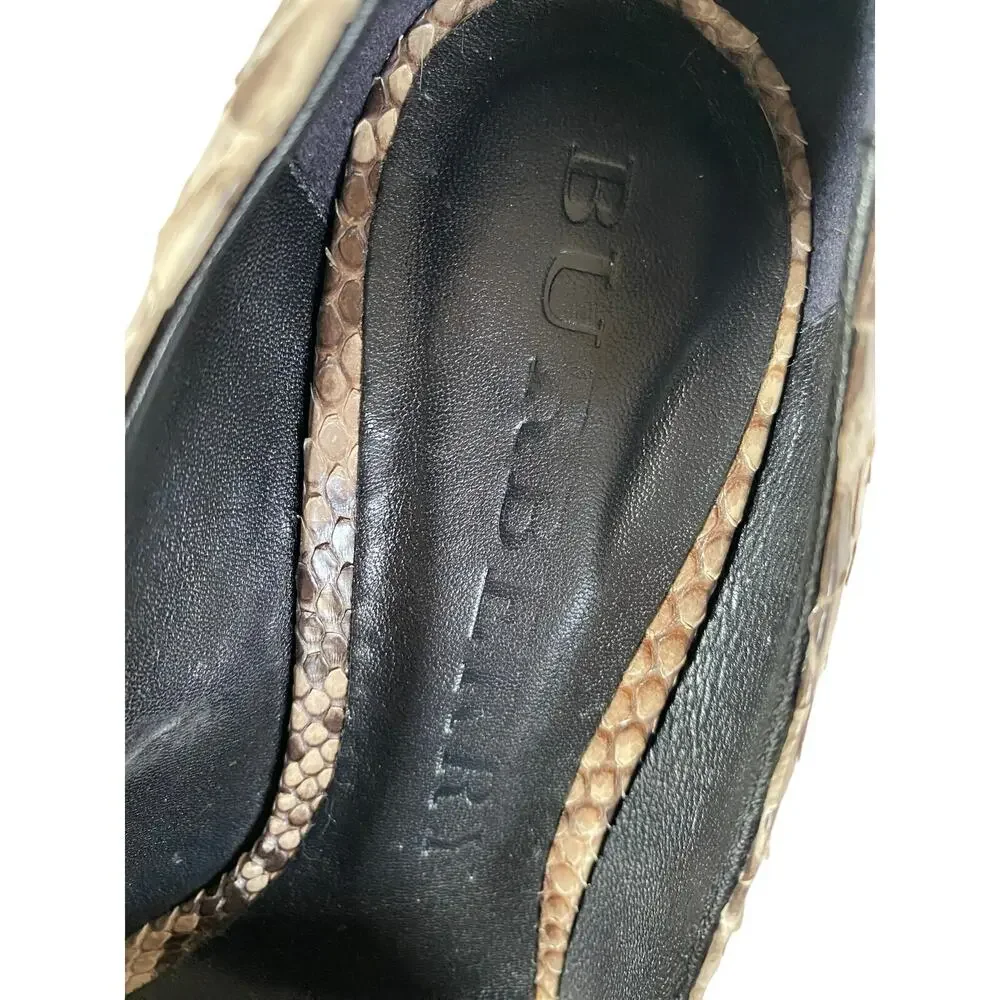 Burberry Otis Pelham 110 Python Snakeskin Platform Pumps EU 40 US‎ 10 Stone 4.5”